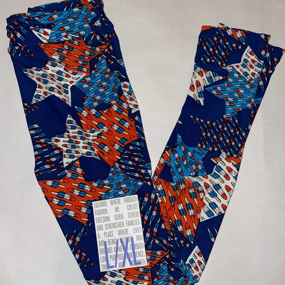LuLaRoe 4th of July Kids L/XL Leggings